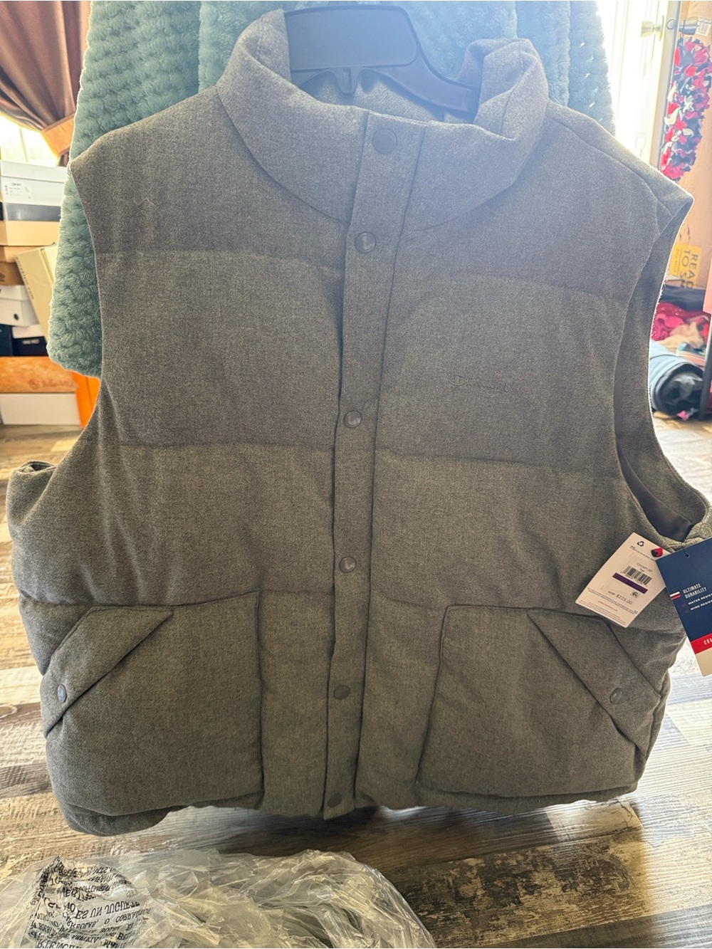 Champion Light Gray Quilted Vest
